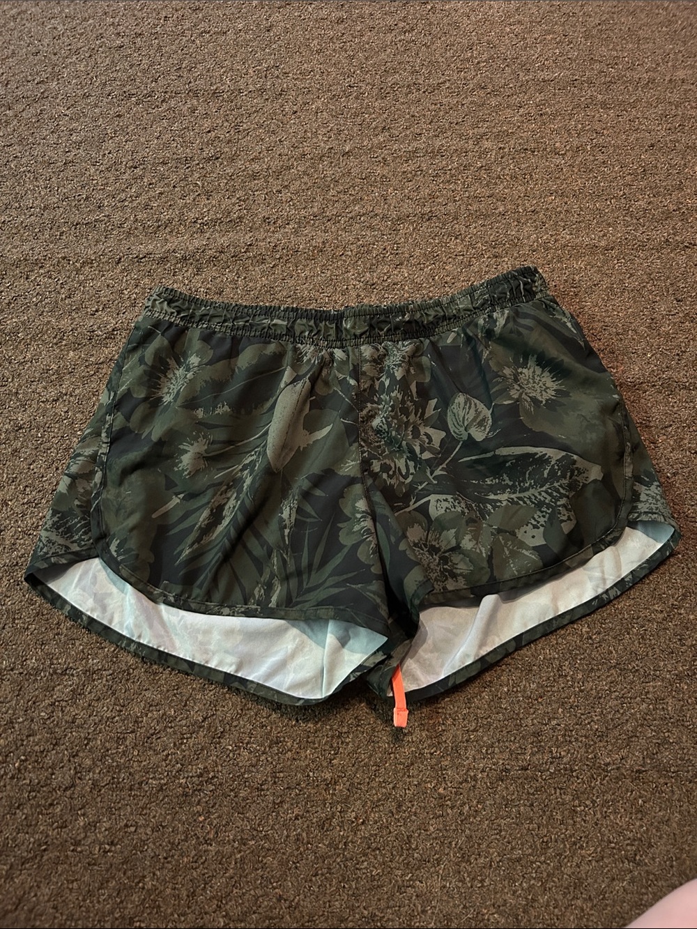 Womens Dark Green Floral Athletic Shorts Old Navy Active